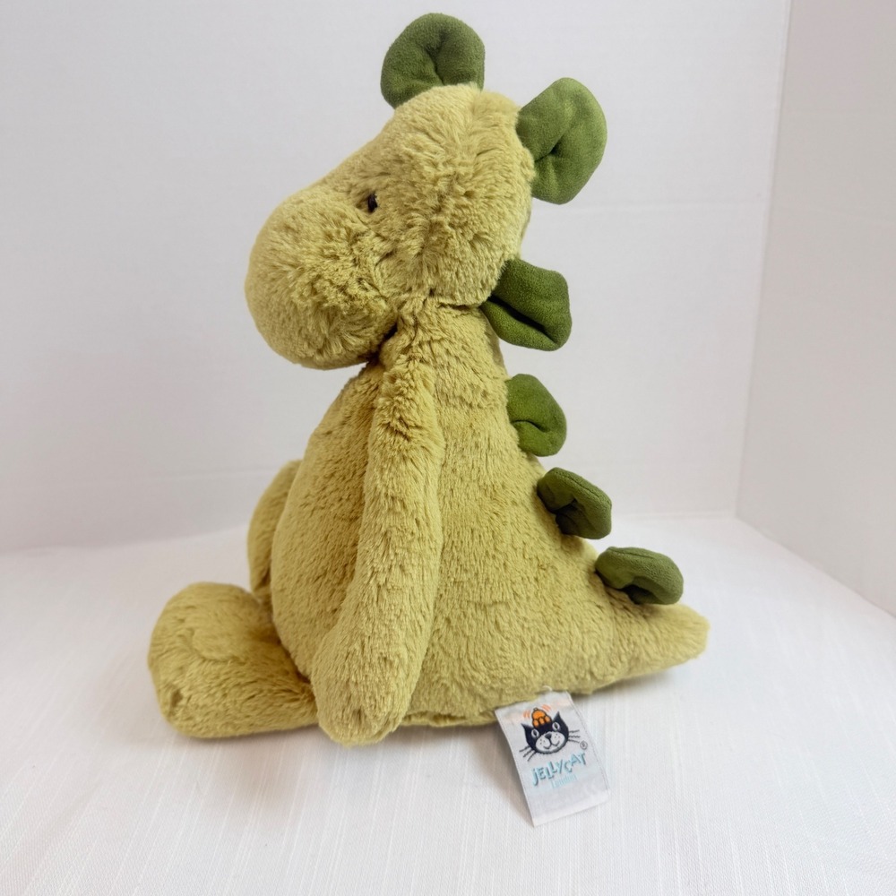 Jellycat Bashful Dino Plush Unisex Medium Green Excellent Soft Stuffed Animal